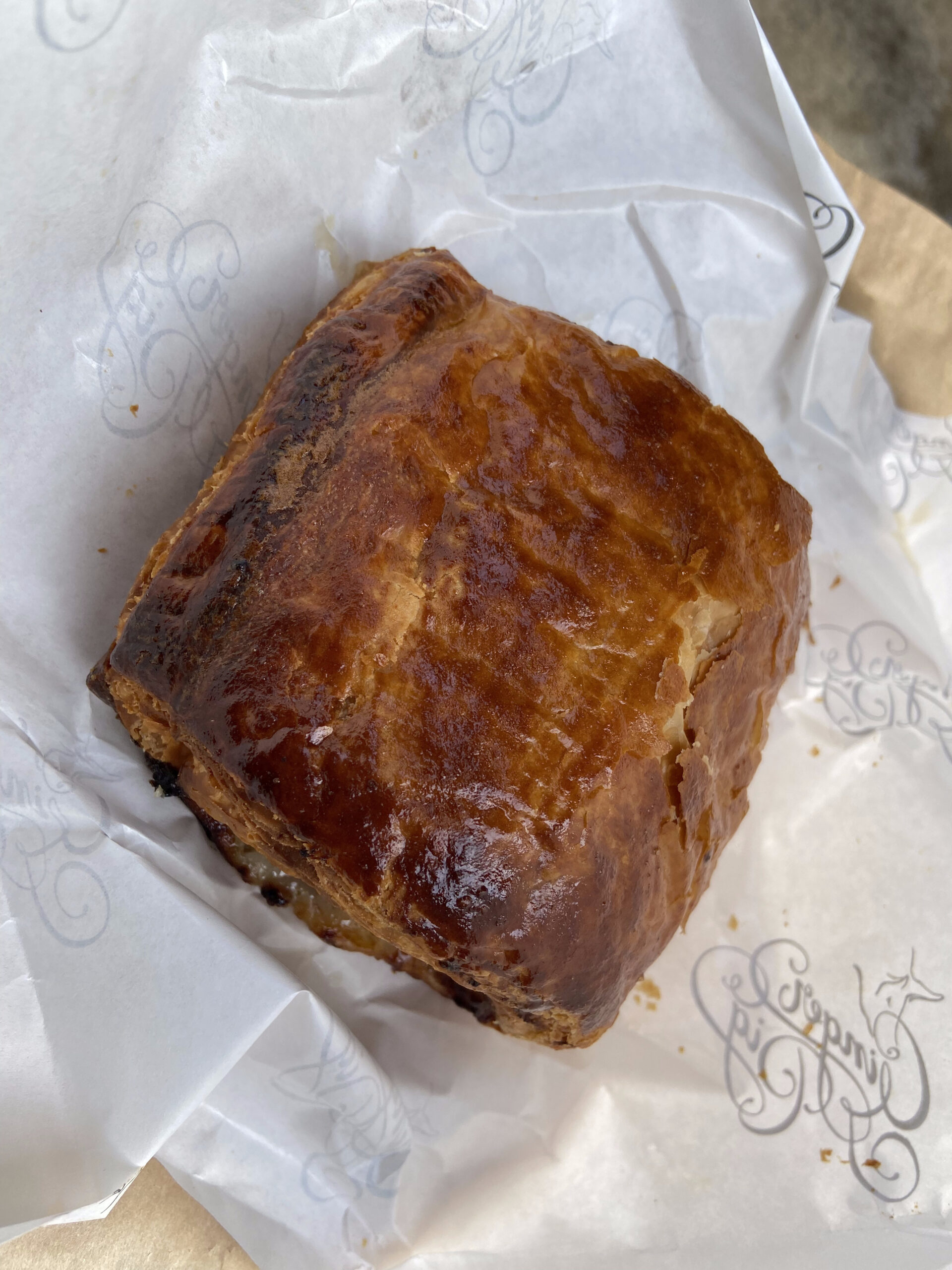 Ambachtelijke pastei van de Ginger Pig-kraam op Borough Market Londen
