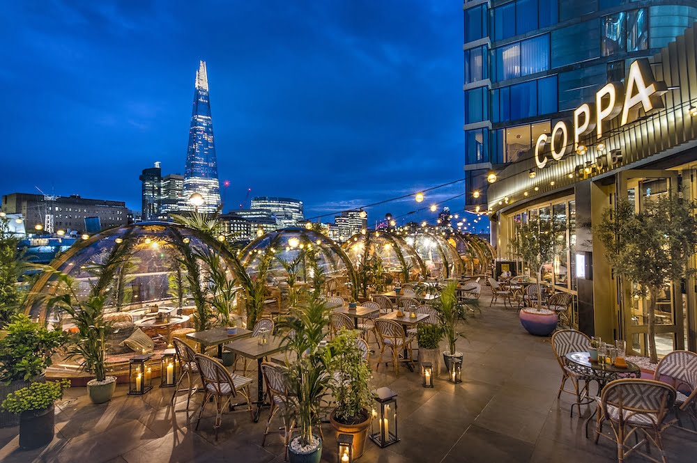 Coppa Club Tower Bridge brunch terras aan de Thames, Londen