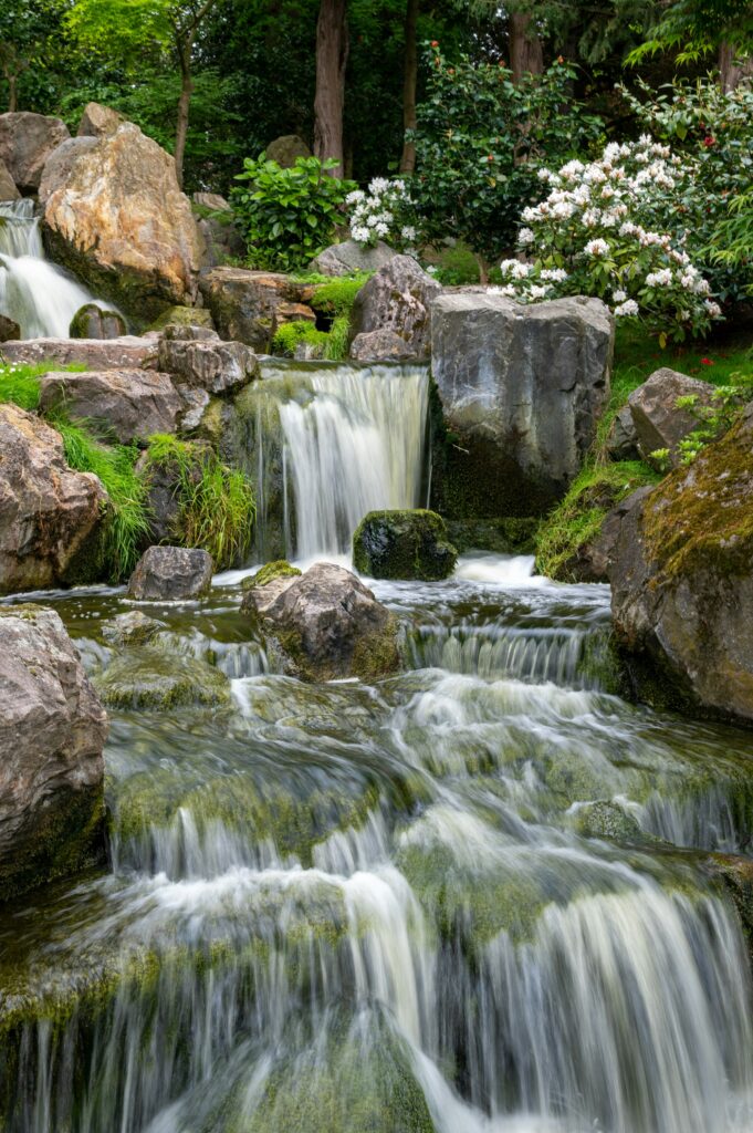 De waterval in Kyoto Garden, Holland Park